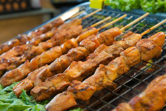 BBQ In Thailand Called Mala On Street Food