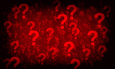 Red question mark random pattern background. - obrazy, fototapety, plakaty