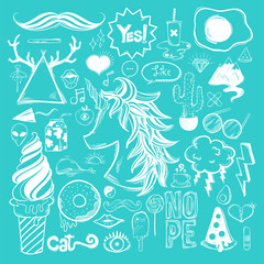 Illustration set of feminine icons