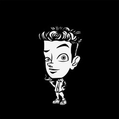 A boy holding a cigarette vector illustration