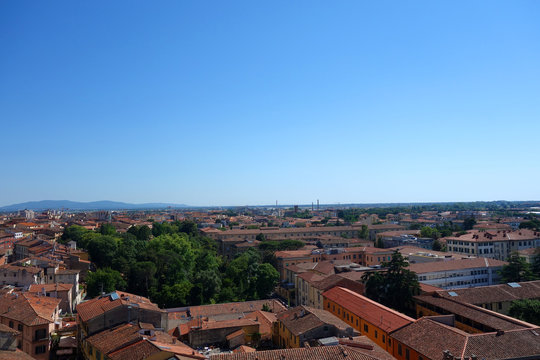 イタリア ピサの斜塔頂上からの街並み Italy Townscape from the top of the leaning tower in Pisa
