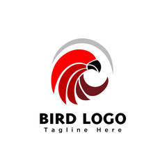 abstract circle bird eagle head logo