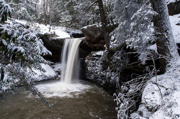 Winter, Snowy Waterfall - Flat Lick Falls - Kentucky