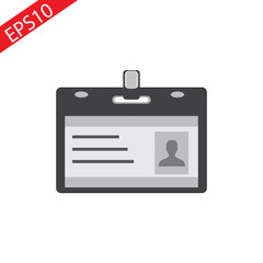 Identification card icon. Flat design style. EPS 10.