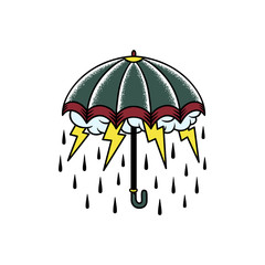 Illustration of  raining umbrella