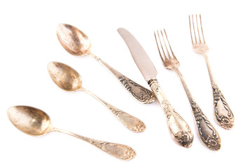 Vintage spoons, knife and forks