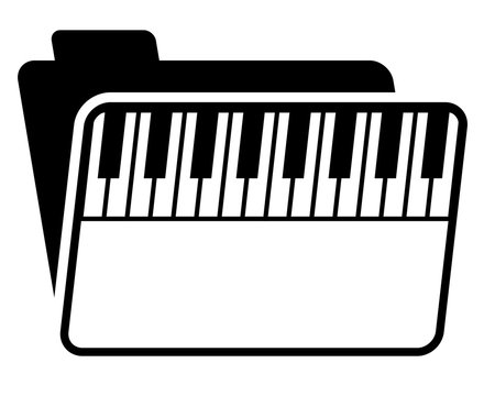 piano music folder image vector icon logo