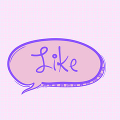 Illustration of like word in speech bubble