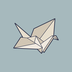 Illustration of origami bird