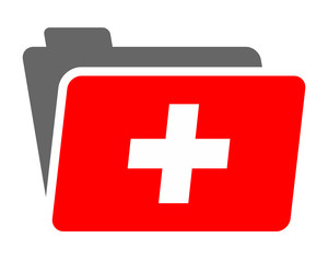 Obraz premium switzerland medical folder image vector icon logo