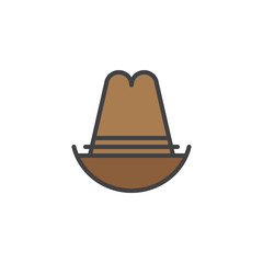 Cowboy hat filled outline icon, line vector sign, linear colorful pictogram isolated on white. Symbol, logo illustration. Pixel perfect vector graphics
