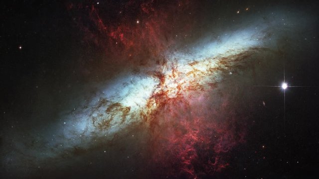 Starburst Galaxy Messier 82 Animation, 4K some elements furnished by NASA images