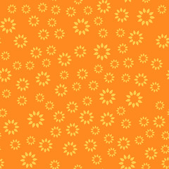 Seamless pattern background. Modern abstract and Classical antique concept. Geometric creative design stylish theme. Illustration vector. Orange and yellow tone color. Floral and Sun flower shape