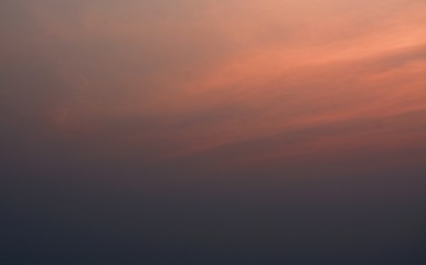 The twilight sky in sunset over the sea in Thailand