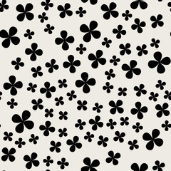 Fototapeta premium Seamless pattern background. Abstract and Classical concept. Geometric creative design stylish theme. Illustration vector. Black and white color. Clover leaf shape