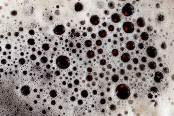 Creamy beer foam and bubbles texture