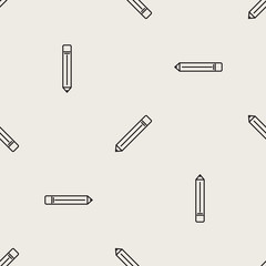 Seamless pattern background. Abstract and Classical concept. Geometric creative design stylish theme. Illustration vector. Black and white color. Pencil shape for National children day