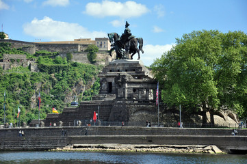 Koblenz City Germany historic monument German Corner where the rivers rhine and mosele flow...