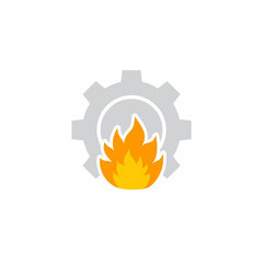 Fire Gear Logo Icon Design
