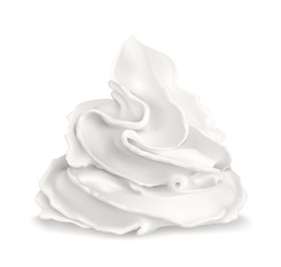 Whipped cream. Vector illustration. - obrazy, fototapety, plakaty