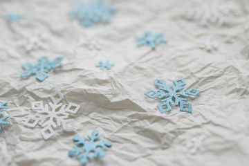 paper snowflakes on a white background