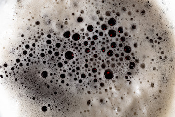 Creamy beer foam and bubbles texture