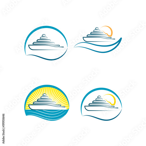 set of yacht logos