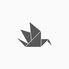 origami paper bird icon