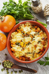 Chicken baked with pumpkin