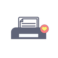 Document, favorites, paper, print, printer, printing icon