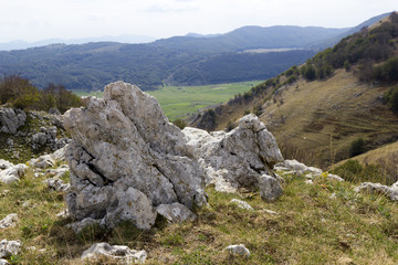 peak of mountain summit view in matese park