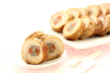 和食　鶏肉　八幡巻き