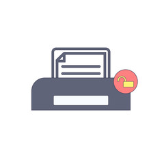 Document, paper, print, printer, printing, unlock icon