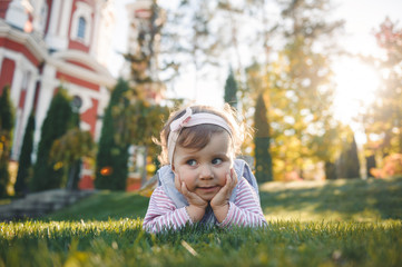 Thougthful Girl on Grass