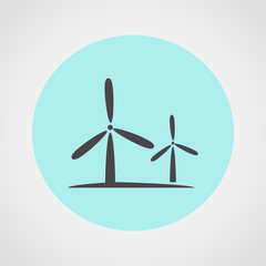 wind power plant isolated flat vector icon