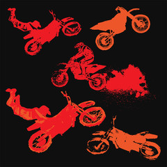 Naklejka premium Flying Motorcycle Element