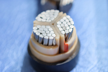 Cross section of high-voltage cable.