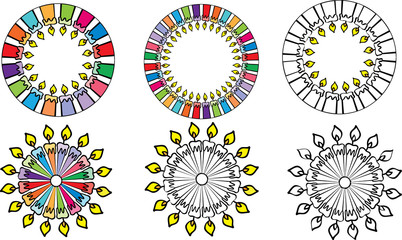 candle circle design icon