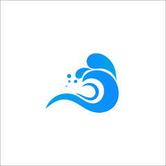 Abstract water wave logo, icon vector design element