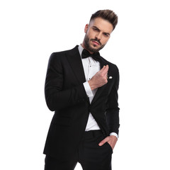 angry and arrogant man snapping his fingers