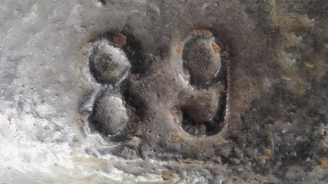 Metal number 89. Texture of rusty metal in the form of figures 89.
