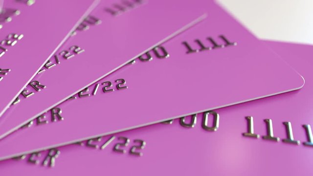 Pink credit cards, loopable motion background
