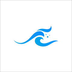 Abstract water wave logo, icon vector design element