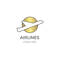 Airlines line logo template