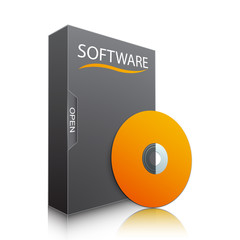 Software package and disc design, vector illustration