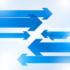 Blue abstract arrows background