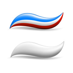 Colored and white toothpaste, vector banner