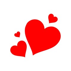 Beautiful and cute group of hearts vector illustration