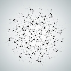 Wireframe mesh polygonal element, abstract technology illustration