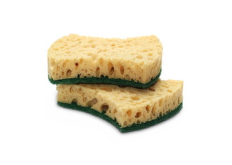 Yellow sponge isolated on white background